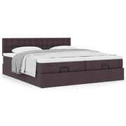 Ottoman bed 160x200cm donkerbruin stof met opbergruimte