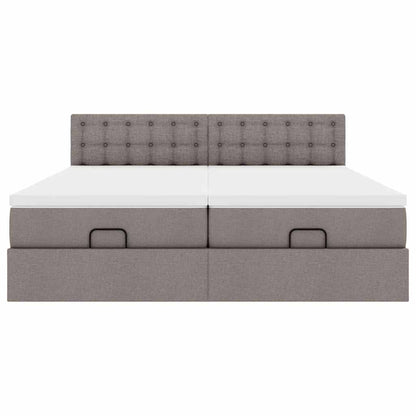 Ottoman bed met matrassen 160x200cm stof taupe