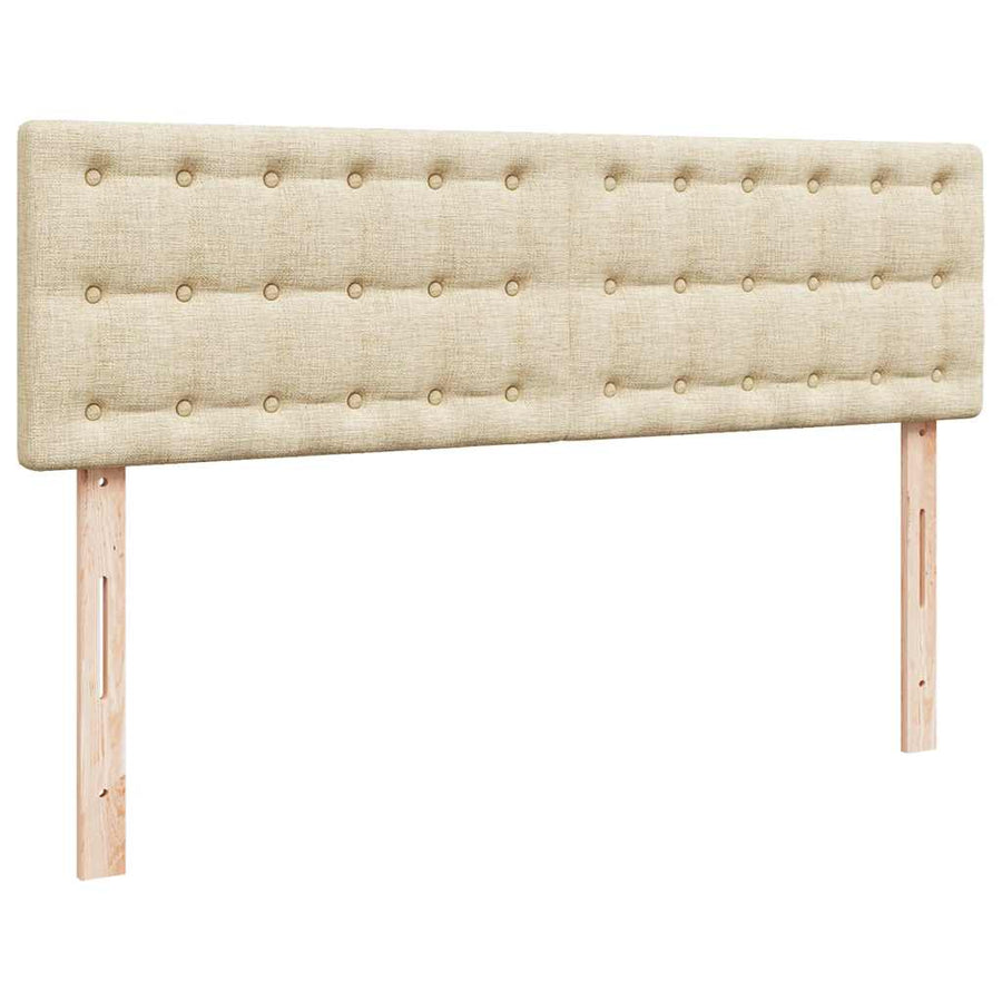 Ottoman bed met matrassen 160x200cm stof crèmekleurig