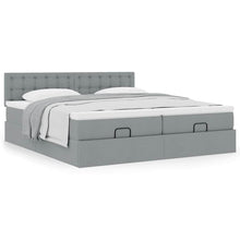 Ottoman bed met matrassen 180x200cm stof lichtgrijs