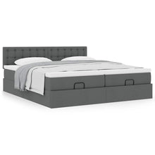 Ottoman bed met matrassen 180x200cm stof donkergrijs