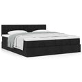 Ottoman bed met matrassen 180x200cm stof zwart