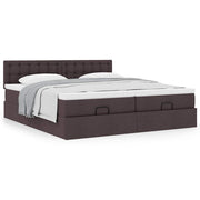 Ottoman bed met matrassen 180x200 cm donkerbruin