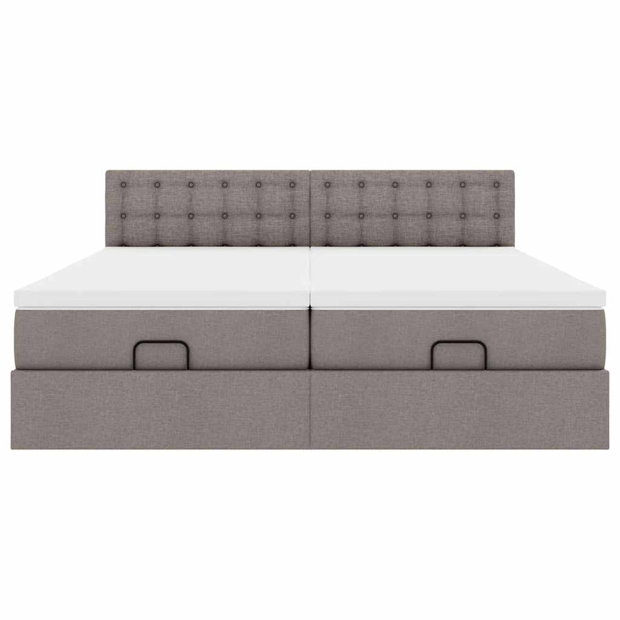 Ottoman bed met matrassen 180x200cm stof taupe