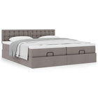 Ottoman bed with mattresses 180x200cm fabric taupe