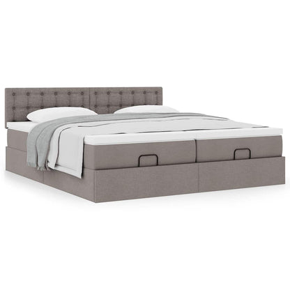 Ottoman bed met matrassen 180x200cm stof taupe