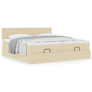 Ottomaans bed met opbergruimte 180x200 cm crèmekleurig