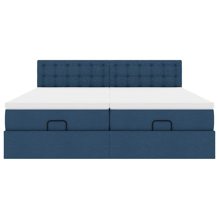 Ottoman bed met matrassen 180x200cm stof blauw