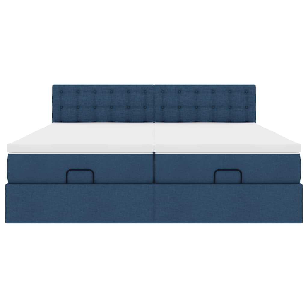 Ottoman bed met matrassen 180x200cm stof blauw