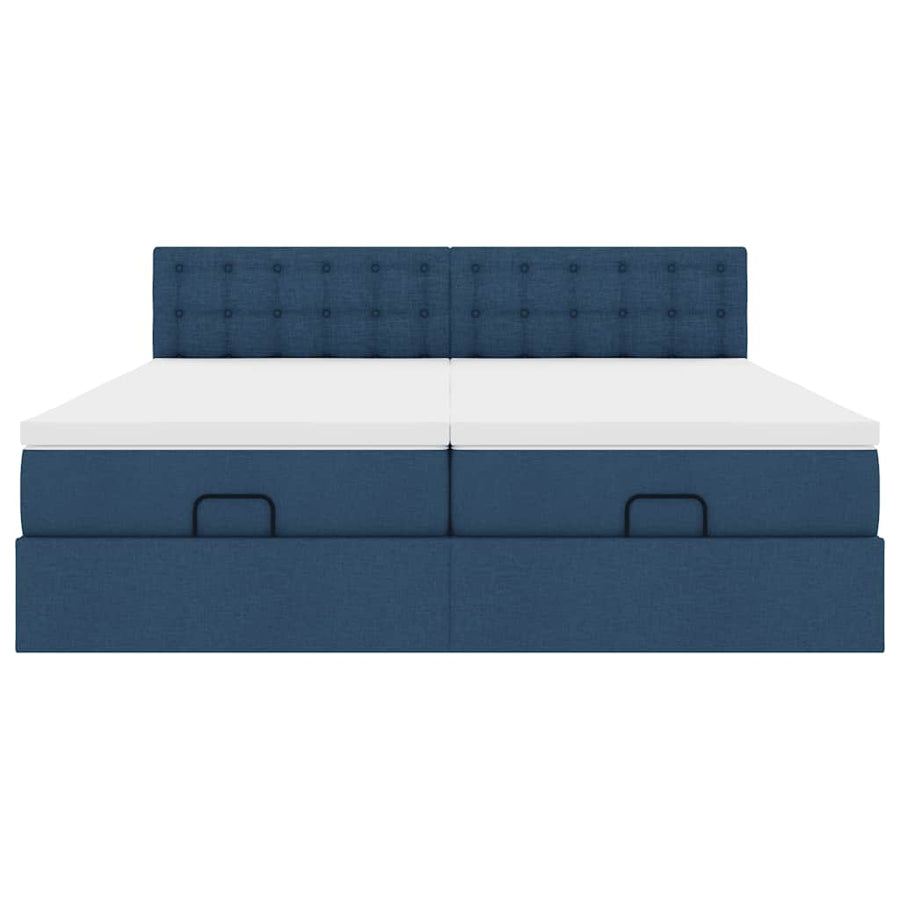 Ottoman bed met matrassen 180x200cm stof blauw