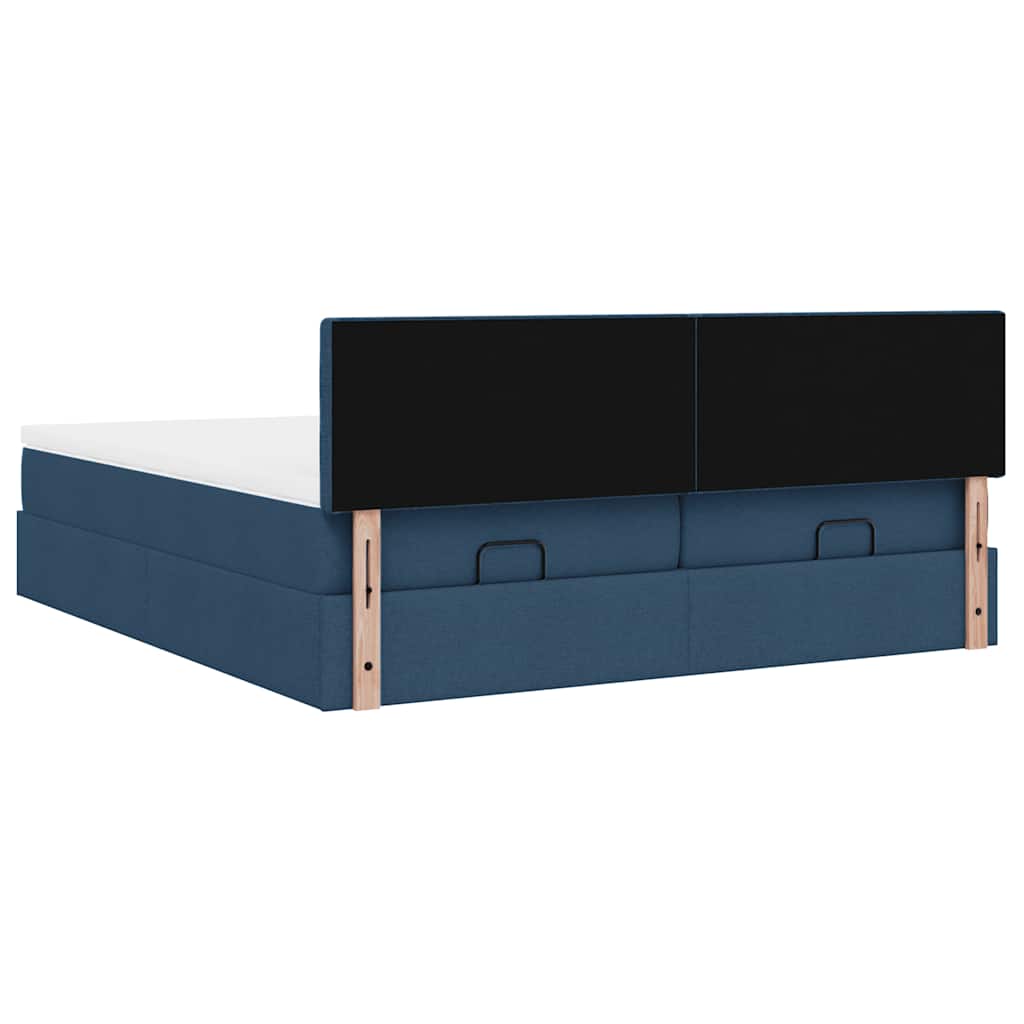 Ottoman bed met matrassen 180x200cm stof blauw