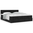 Ottoman bed 200x200 cm stof zwart met opbergruimte