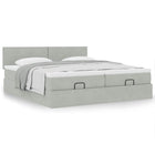 Ottoman bed with mattresses 160x200cm velvet light grey