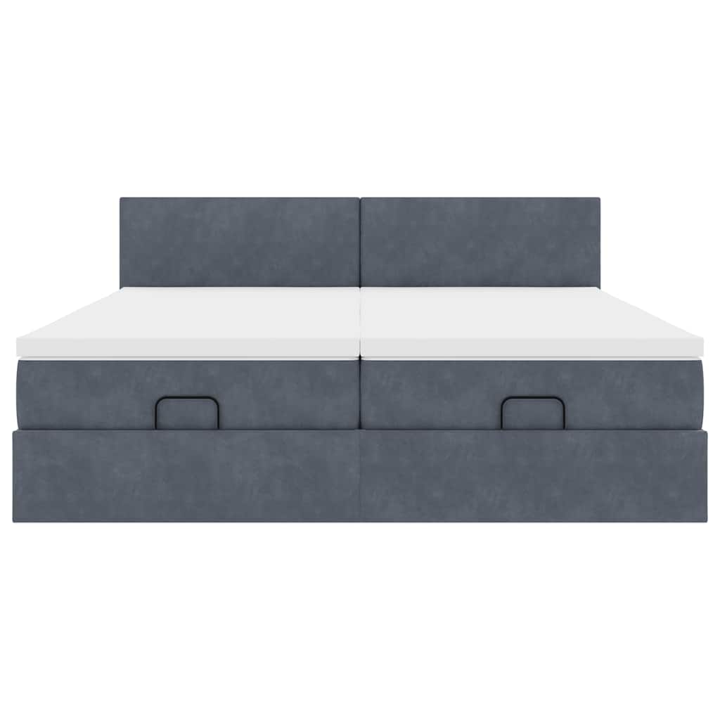 Ottoman bed met matrassen 160x200cm fluweel donkergrijs
