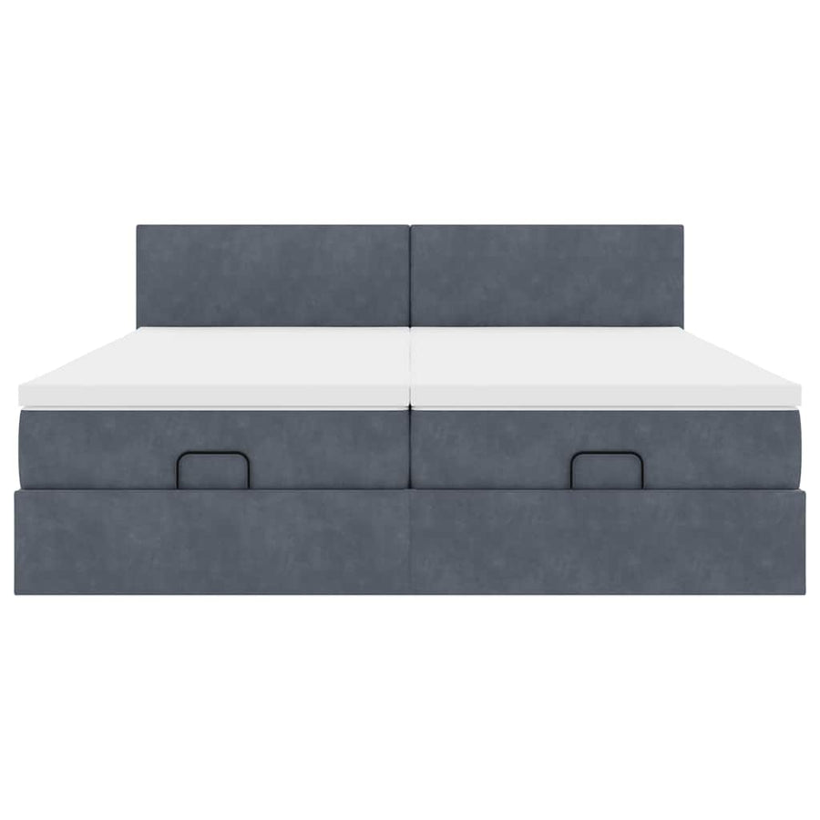Ottoman bed met matrassen 160x200cm fluweel donkergrijs