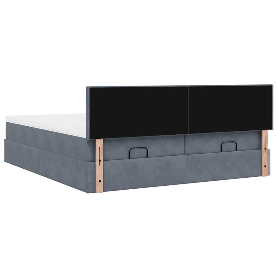 Ottoman bed met matrassen 160x200cm fluweel donkergrijs