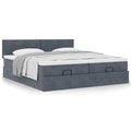 Ottoman bed met matrassen 160x200cm fluweel donkergrijs
