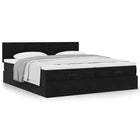 Ottoman bed with mattresses 160x200cm velvet black