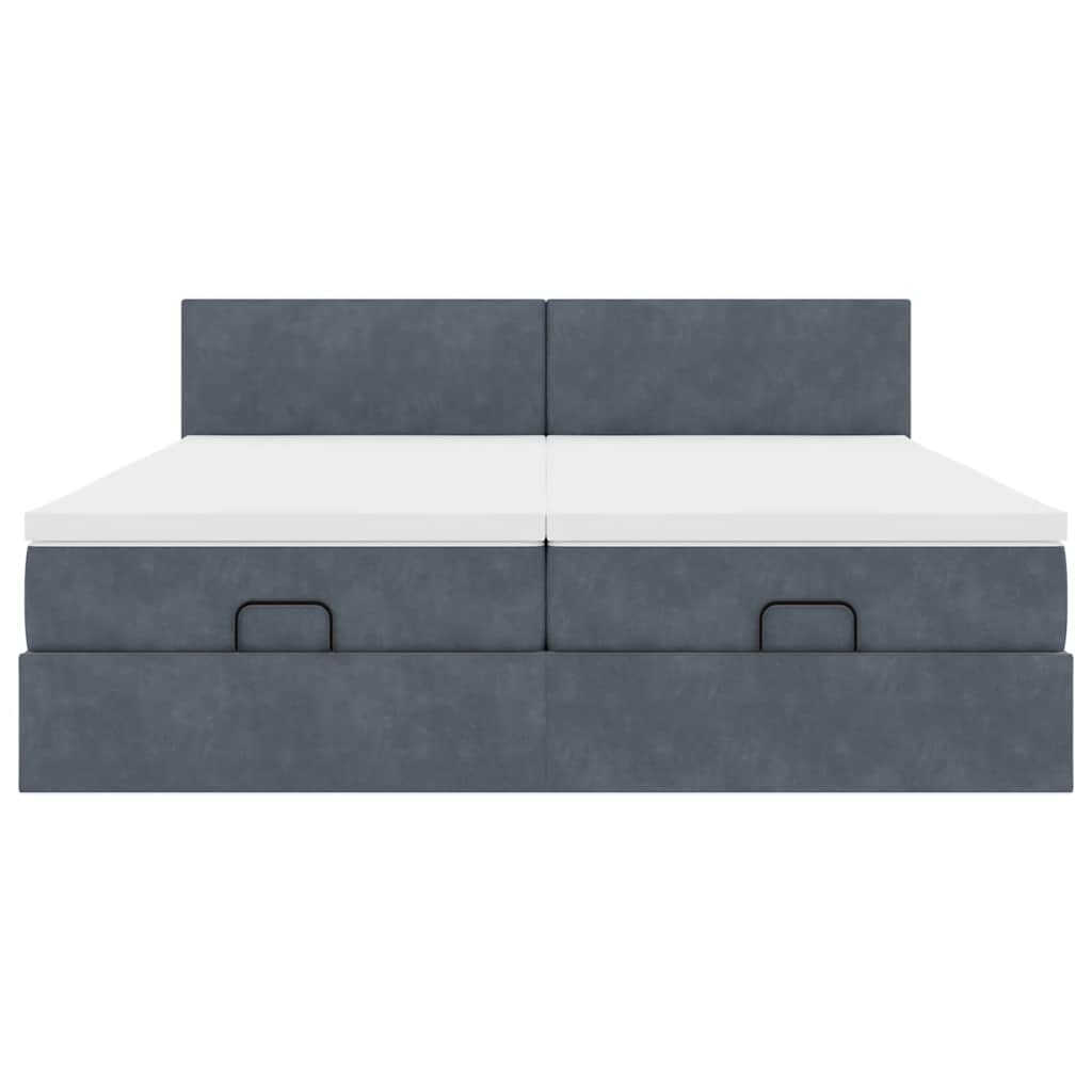 Ottoman bed met matrassen 180x200cm fluweel donkergrijs