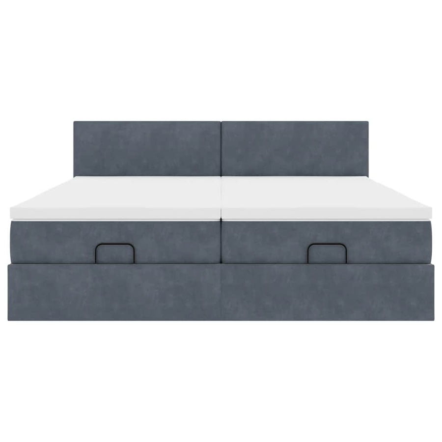 Ottoman bed met matrassen 180x200cm fluweel donkergrijs