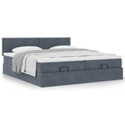 Ottoman bed with mattresses 180x200cm velvet dark grey
