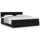 Ottoman bed with mattresses 180x200cm velvet black