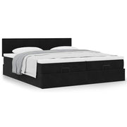 Ottomaans bed 180x200 cm fluweel zwart