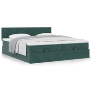 Ottomaans bed 180x200 cm fluweel donkergroen met opbergruimte