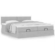 Ottoman bed 200x200 cm fluweel lichtgrijs