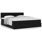 Ottoman bed with mattresses 200x200cm velvet black