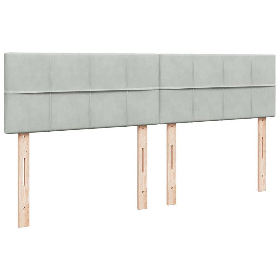 Ottoman bed met matrassen 160x200cm fluweel lichtgrijs
