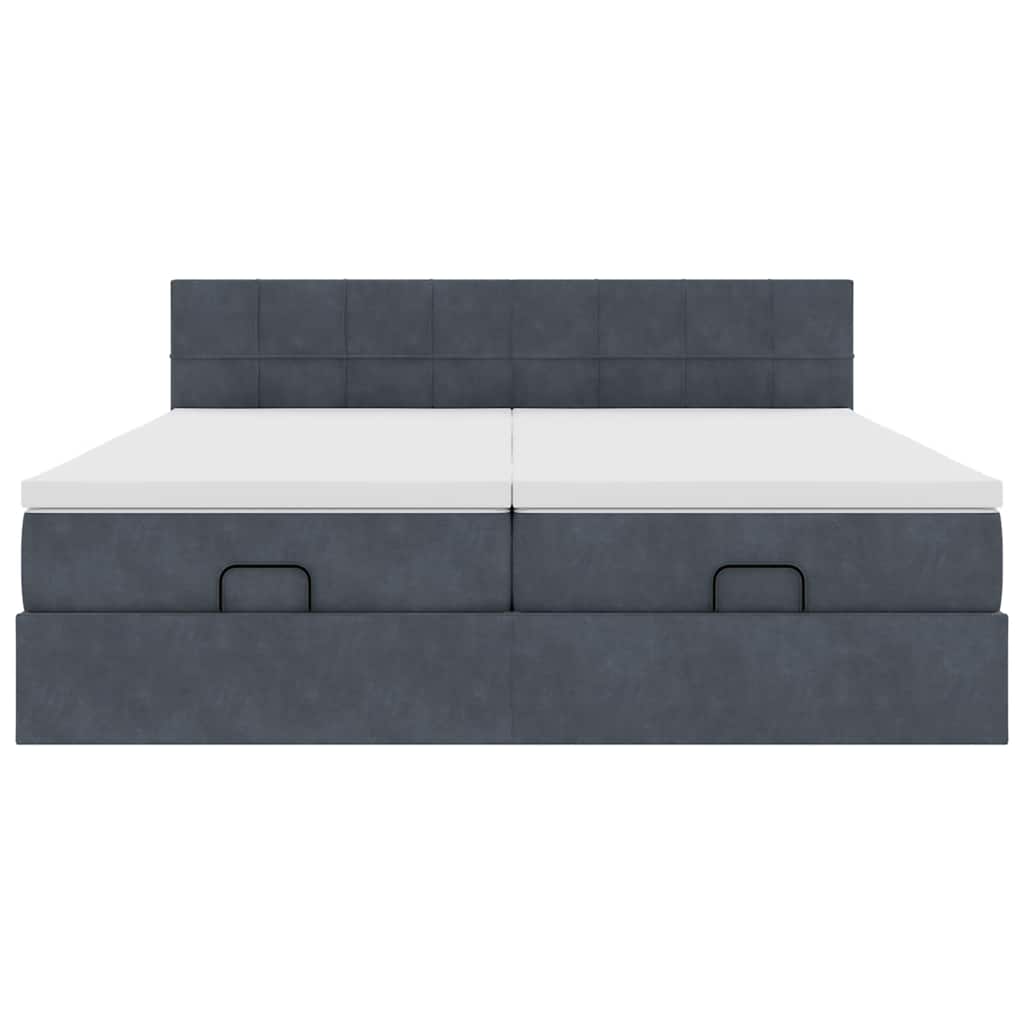 Ottoman bed met matrassen 160x200cm fluweel donkergrijs