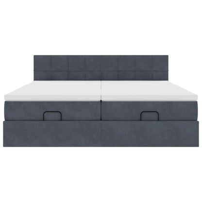 Ottoman bed met matrassen 160x200cm fluweel donkergrijs