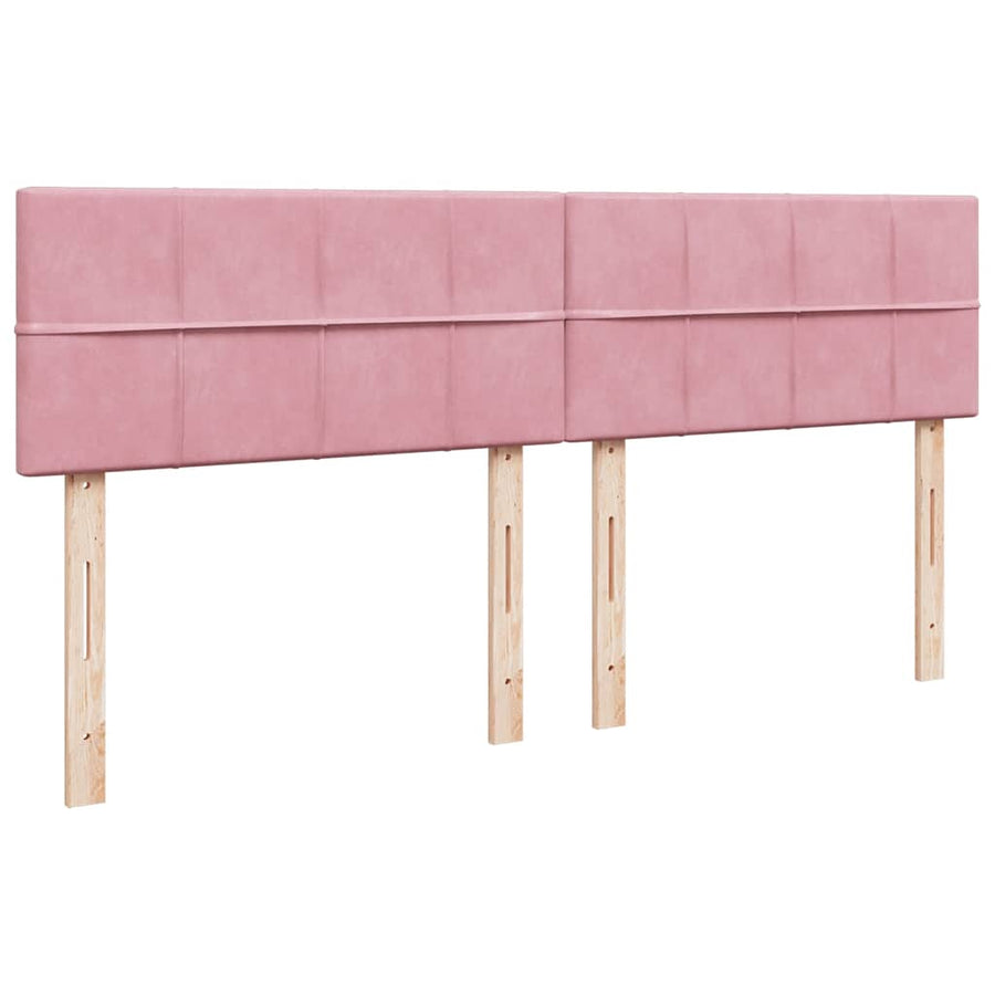 Ottoman bed met matrassen 160x200cm fluweel roze