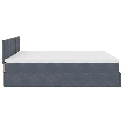 Ottoman bed met matrassen 180x200cm fluweel donkergrijs