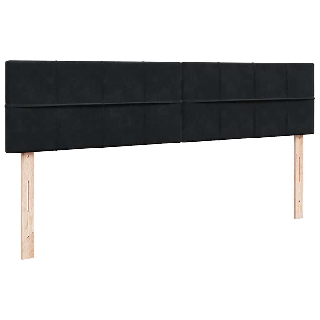 Ottoman Bed Met Matrassen 180X200Cm Fluweel 180 x 200 cm Zwart