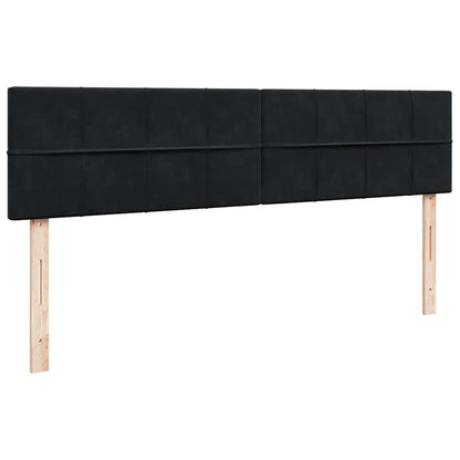Ottoman Bed Met Matrassen 180X200Cm Fluweel 180 x 200 cm Zwart