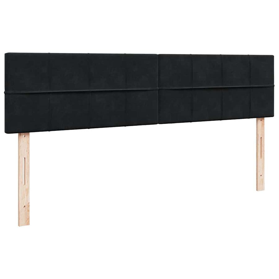 Ottoman Bed Met Matrassen 180X200Cm Fluweel 180 x 200 cm Zwart
