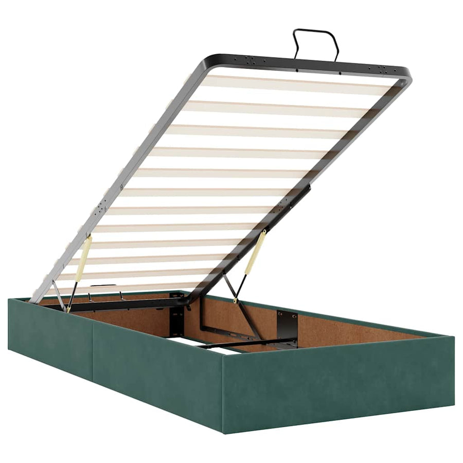 Ottoman bed met matrassen 180x200cm fluweel donkergroen
