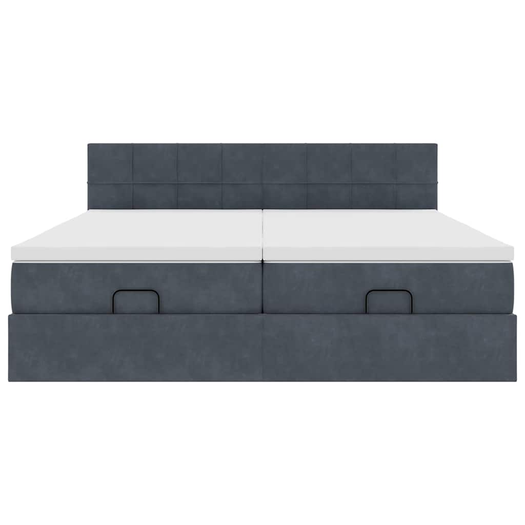 Ottoman bed met matrassen 200x200cm fluweel donkergrijs