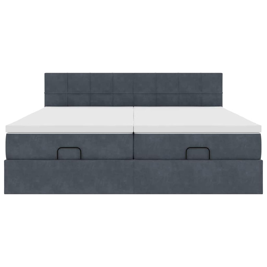 Ottoman bed met matrassen 200x200cm fluweel donkergrijs