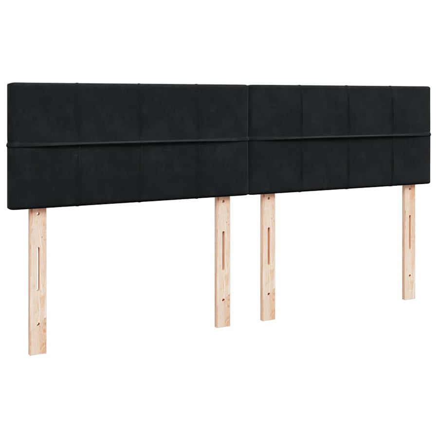 Ottoman bed met matrassen 200x200cm fluweel zwart