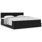 Ottoman bed with mattresses 200x200cm velvet black