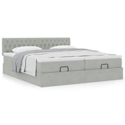 Ottomaans bed 160x200 cm fluweel lichtgrijs