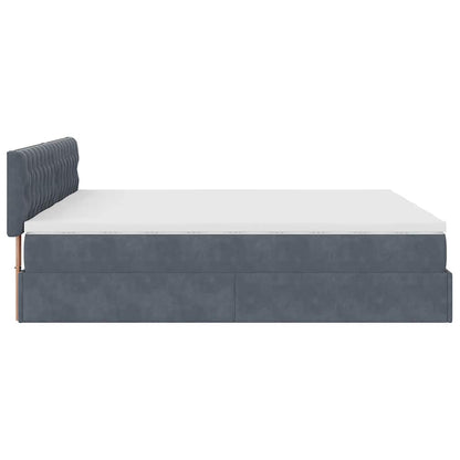 Ottoman bed met matrassen 160x200cm fluweel donkergrijs