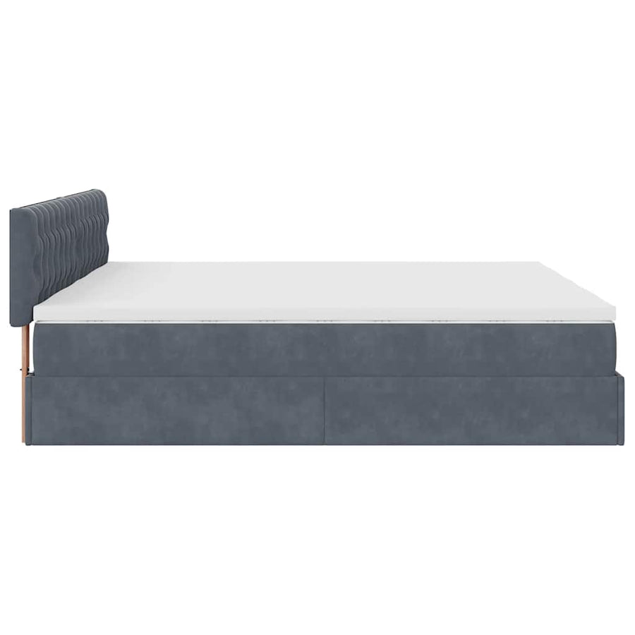Ottoman bed met matrassen 160x200cm fluweel donkergrijs