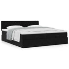 Ottoman bed with mattresses 180x200cm velvet black