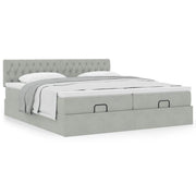 Ottomaans bed 200x200 cm fluweel lichtgrijs