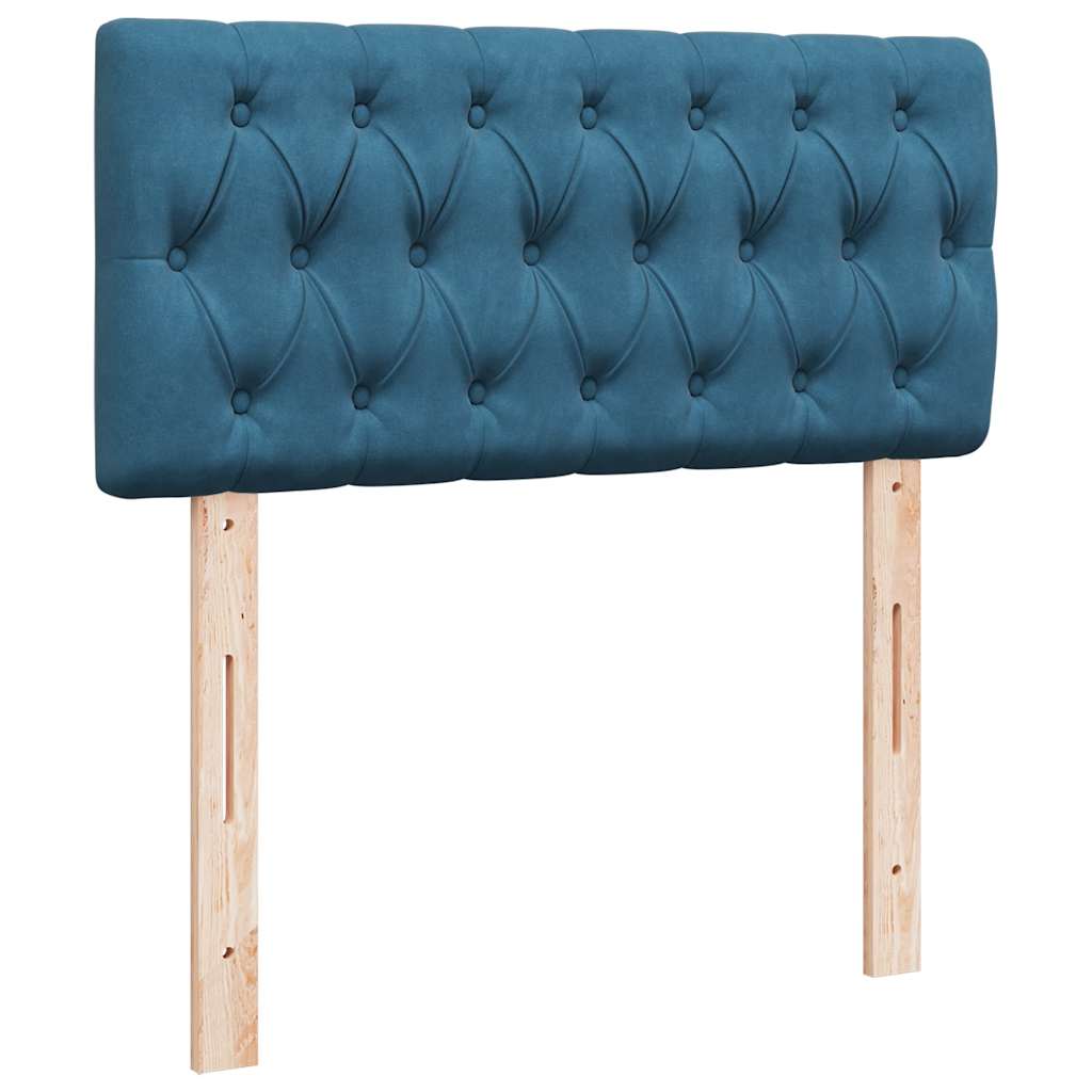 Ottoman bed met matrassen 200x200cm fluweel donkerblauw