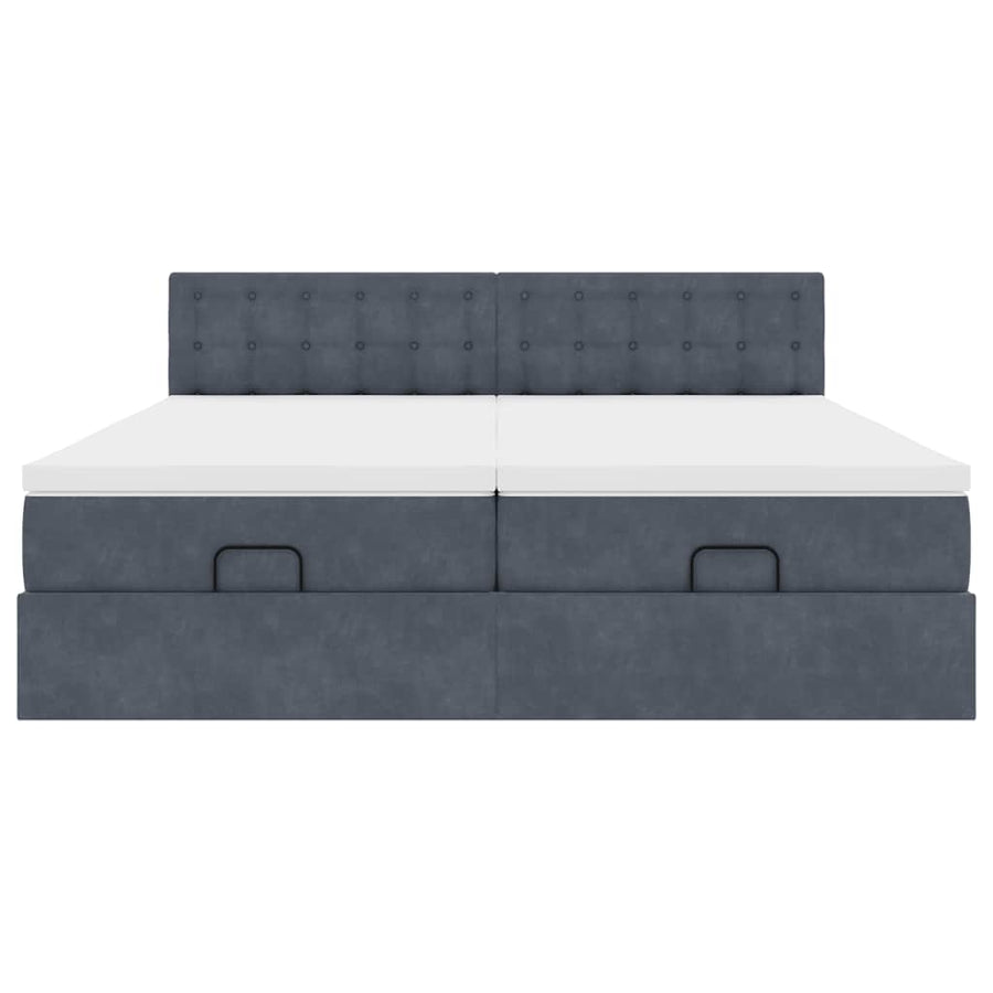 Ottoman bed met matrassen 160x200cm fluweel donkergrijs